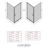 CERANO - Zuhanykabin Porte B/J - 8 mm - króm, átlátszó üveg - 80x70x195 cm - forgatható