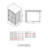 CERANO - Zuhanykabin Varone LINE B/J - 6 mm - króm, átlátszó üveg - 130x80x195 cm - tolóajtó