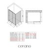 CERANO - Zuhanykabin Varone POINT B/J - 6 mm - króm, átlátszó üveg - 130x70x195 cm - tolóajtó