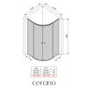 CERANO - Zuhanykabin Orso B/J - 5 mm - negyedkör alakú - R550 - fekete, átlátszó üveg - 100x100x195 cm - tolóajtó