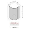 CERANO - Zuhanykabin Orso B/J - 5 mm - negyedkör alakú - R550 - króm, átlátszó üveg - 80x80x195 cm - tolóajtó