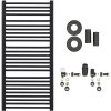 663934 2 cerano koupelnovy radiatorovy set antonio ustredni vytapeni bocni pripojeni 857w cerna matna 1460x550 mm