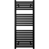 CERANO - Donovan fürdőszobai radiátor szett - központi fűtés - oldalsó csatlakozás - 369W - matt fekete - 1200x500 mm