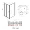 NIORO - Fabrizio B/J zuhanykabin + FastInstall - 5 mm - matt fekete, átlátszó üveg - 100x100x190 cm - tolóajtó