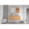 CERANO - Fürdőszobai tükrös szekrény Orea - mézes tölgy - 100x65x15 cm