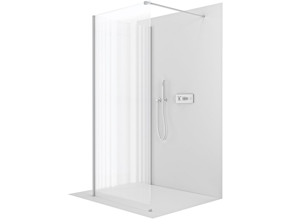 CERANO - Kabina prysznicowa typu walk-in Onyx Corner Cube L/P - 8 mm - wspornik kwadratowy - chrom, szkło ryflowane - 60x60x200 cm