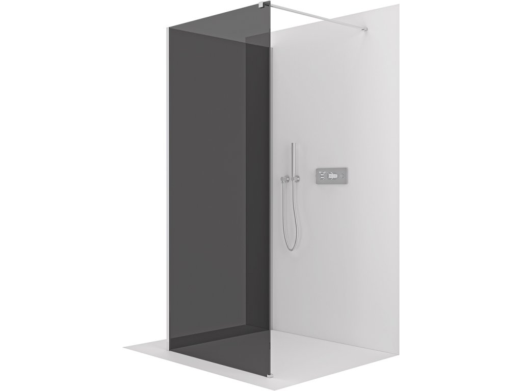 CERANO - Kabina prysznicowa typu walk-in Onyx Corner Cube L/P - 8 mm - wspornik kwadratowy - chrom, szkło grafitowe - 50x30x200 cm