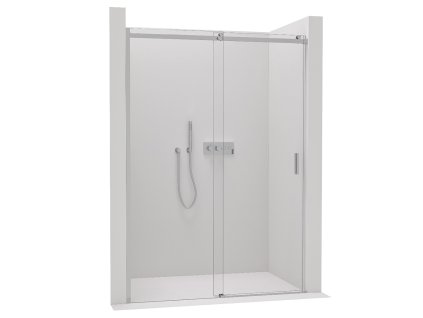 CERANO - Drzwi prysznicowe przesuwne Santoro L/P - 6 mm - chrom, szkło transparentne - 110x195 cm