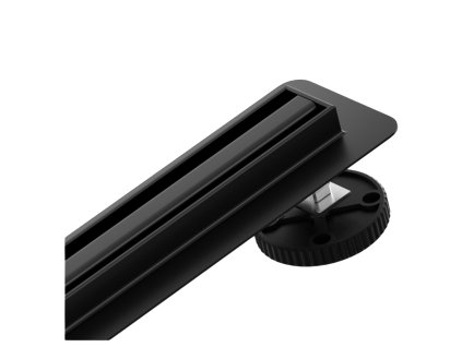 CERANO - Odpływ prysznicowy Slim, z syfonem, obrotowy 360° - matowy czarny - 124 cm