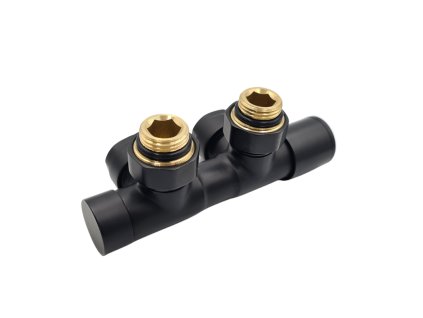 393828 cerano pripojovaci sada radiatoroveho ventilu bez termostaticke hlavice stredove pripojeni 50mm cerna matna