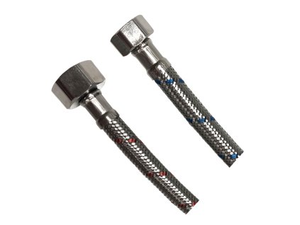 CERANO - Elastyczny wąż przyłączeniowy FxF 3/8"x1/2" - chrom - 80 cm - 2szt.