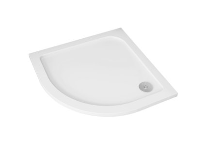 CERANO - Brodzik z marmuru odlewanego, ćwierćokrągły Piato - biały połysk - 90x90x3 cm