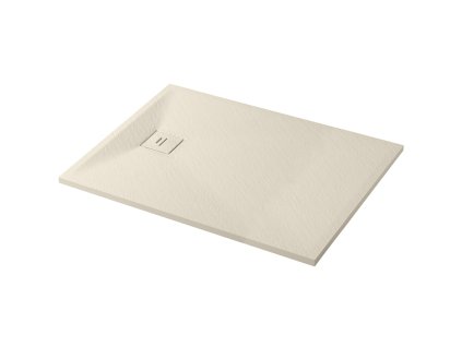 CERANO - Brodzik prostokątny Pablo - SMC/kompozyt mineralny - beż strukturalny - 150x90 cm