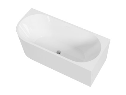 CERANO - Wanna akrylowa wolnostojąca Bianco prawa - biały mat - 170x80 cm