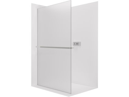 CERANO - Kabina prysznicowa typu walk-in Crystal L/P - 8 mm + półka/uchwyt na ręcznik - system bezrozporowy - chrom, szkło mrożone - 80x200 cm