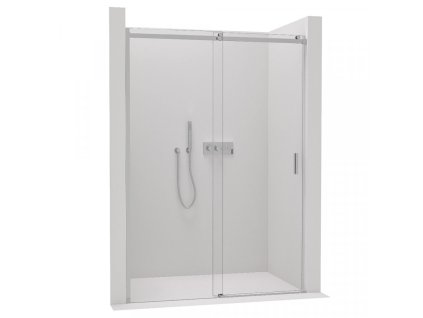 CERANO - Drzwi prysznicowe przesuwne Santoro L/P - 8 mm - chrom, szkło transparentne - 100x195 cm