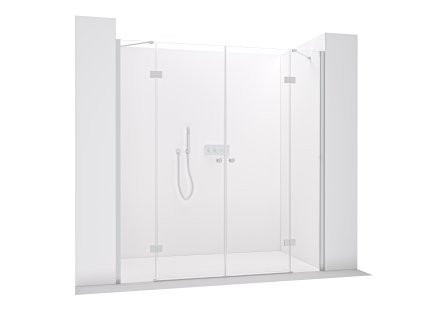 CERANO - Drzwi prysznicowe 2-skrzydłowe Marino L/R - 6 mm - chrom, szkło transparentne - 238(119+119)x190 cm