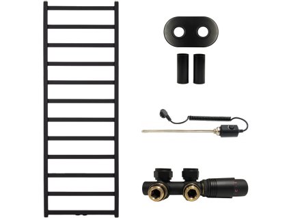 663760 5 cerano koupelnovy radiatorovy set pyrodes kombinovane vytapeni termo tyc stredove pripojeni 50 mm 683w cerna matna 1520x530 mm
