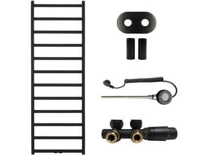 663751 5 cerano koupelnovy radiatorovy set pyrodes kombinovane vytapeni wifi tyc stredove pripojeni 50 mm 683w cerna matna 1520x530 mm