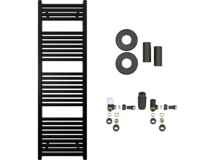 663907 3 cerano koupelnovy radiatorovy set donovan ustredni vytapeni bocni pripojeni 477w cerna matna 1600x500 mm