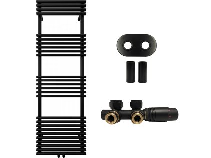 663850 3 cerano koupelnovy radiatorovy set luigi ustredni vytapeni stredove pripojeni 50 mm 713w cerna matna 1600x500 mm