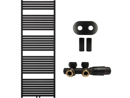 663868 3 cerano koupelnovy radiatorovy set vincenzo ustredni vytapeni stredove pripojeni 50 mm 800w cerna matna 1690x600 mm