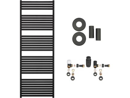 663985 3 cerano koupelnovy radiatorovy set vincenzo ustredni vytapeni bocni pripojeni 800w cerna matna 1690x600 mm