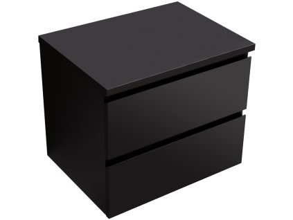 CERANO - Szafka łazienkowa Carole z blatem umywalkowym - 36 mm - matowa czerń - 71x49,8x46,5 cm