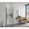 CERANO - Drzwi prysznicowe składane Volpe L/P - 6 mm - matowa czerń, szkło transparentne - 70x190 cm