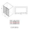 CERANO - Drzwi prysznicowe przesuwne Santoro L/P - 6 mm - chrom, szkło transparentne - 120x195 cm