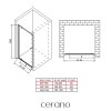 CERANO - Drzwi prysznicowe obrotowe Ferri L/R - 6 mm - matowa czerń, szkło transparentne - 80x195 cm