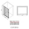 CERANO - Drzwi prysznicowe obrotowe Santini L/P - 6 mm - matowa czerń, szkło transparentne - 100x195 cm