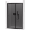 CERANO - Drzwi prysznicowe przesuwne Varone POINT L/P - 6 mm - matowa czerń, szkło grafitowe - 100x195 cm