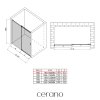 CERANO - Drzwi prysznicowe przesuwne Santoro L/P - 6 mm - matowa czerń, szkło transparentne - 100x195 cm