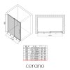 CERANO - Drzwi prysznicowe przesuwne Lantono L/P - 8 mm - Soft-Close - chrom, szkło transparentne - 170x195 cm