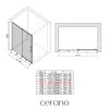 CERANO - Drzwi prysznicowe przesuwne Lantono L/P - 8 mm - Soft-Close - matowa czerń, szkło transparentne - 130x195 cm