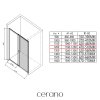 CERANO - Drzwi prysznicowe przesuwne Varone POINT L/P - 6 mm - chrom, szkło transparentne - 120x195 cm