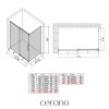 CERANO - Kabina prysznicowa Lantono L/P - 8 mm - Soft-Close - matowa czerń, szkło transparentne - 170x90x195 cm - przesuwna