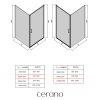 CERANO - Kabina prysznicowa Porte L/R - 8 mm - matowa czerń, szkło transparentne - 100x80x195 cm - obrotowa