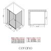 CERANO - Kabina prysznicowa Santini L/R - 6 mm - matowa czerń, szkło transparentne - 100x80x195 cm - obrotowa