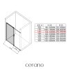 CERANO - Kabina prysznicowa Santoro L/P - 6 mm - matowa czarna, szkło transparentne - 120x70x195 cm - przesuwna