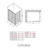 CERANO - Kabina prysznicowa Varone POINT L/R - 6 mm - matowa czarna, szkło transparentne - 110x70x195 cm - przesuwna