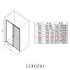 CERANO - Kabina prysznicowa Varone POINT L/R - 6 mm - chrom, szkło transparentne - 130x100x195 cm - przesuwna