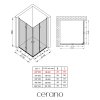 CERANO - Kabina prysznicowa Volpe Duo L/R - 6 mm - chrom, szkło transparentne - 60x60x190 cm - składana