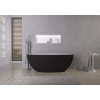 CERANO - Wanna wolnostojąca z lanego marmuru Antonia - czarny mat/biały mat - 170x75cm