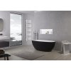 CERANO - Wanna wolnostojąca z lanego marmuru Antonia - czarny mat/biały mat - 170x75cm