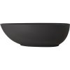 CERANO - Wanna wolnostojąca z lanego marmuru Aura - czarny mat - 180x90 cm