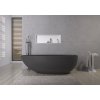 CERANO - Wanna wolnostojąca z lanego marmuru Aura - czarny mat - 180x90 cm