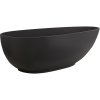 CERANO - Wanna wolnostojąca z lanego marmuru Aura - czarny mat - 180x90 cm