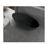 CERANO - Wanna wolnostojąca z lanego marmuru Emilia - czarny mat - 180x85cm